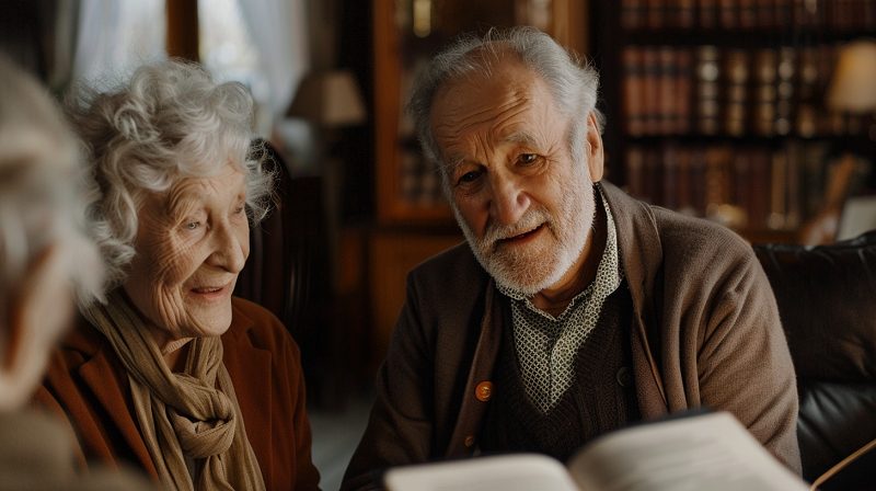 Couple talking to lawyer about estate planning