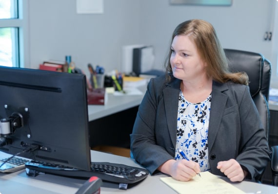 A Probate Attorney Works at a Computer